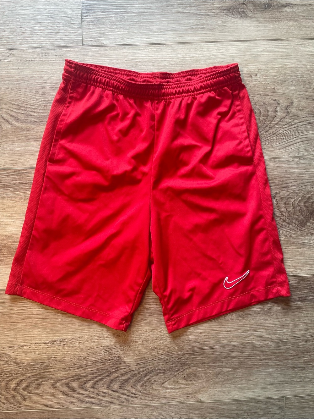 Nike Red Athletic Dri-FIT Shorts with Swoosh